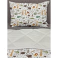 thumbnail image 3 of Cartoon Animal Comforter & Sham Bedding Set, Colorful Pastel Grunge Savannah Fauna Theme Savannah Funny Wildlife Pattern, 3 pcs Duvet Set Microfiber Filling Quilt, 5 Sizes, Multicolor, by Ambesonne, 3 of 4
