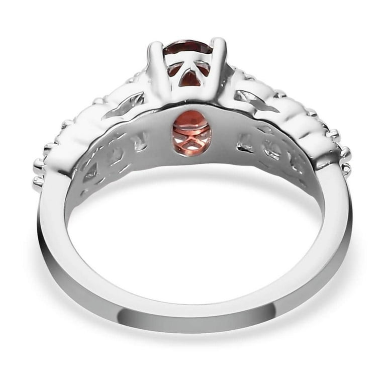 Shop LC Garnet Red Statement Ring for Women 925 Sterling Silver