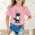 thumbnail image 2 of YAYUBA T Shirts for Girls 7-8 Solid Color Round Neck Back To School Short Sleeve T-Shirt Fashion Casual Tee Tops Preppy T Shirts for Boys and Girls, 12-13 Years, Pink, 2 of 4