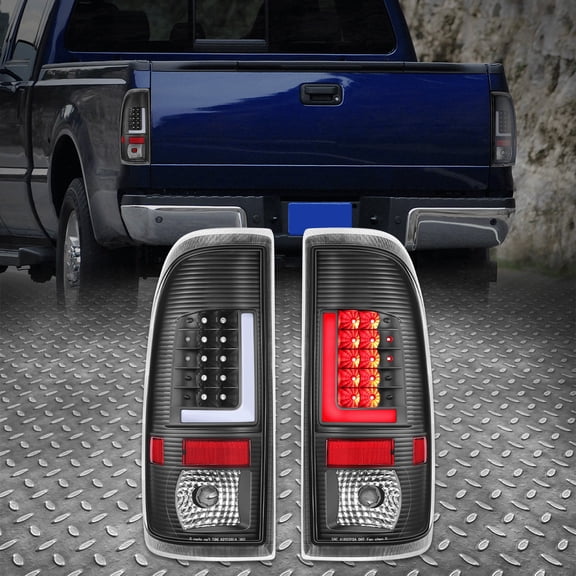 Nuvision LED L-Tube Bar Tail Light Brake Lamp for 08-16 Ford F250 F350 Super Duty, Black