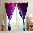 thumbnail image 3 of Wolf 30%-50% Blackout Curtains,Polar Lights Curtains & Drapes Howling Wolves Curtains Teens Room Decor (38Wx45L) 2 Panels,Outer Space Safari Wildlife Animals Window Curtains, 3 of 6