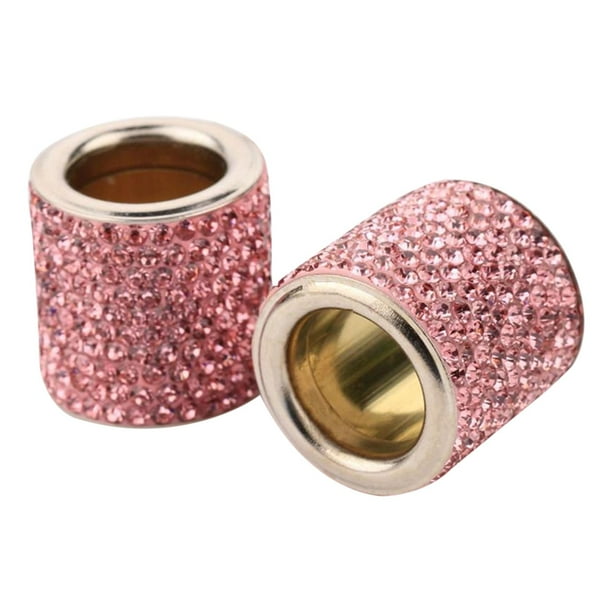 2x Anillos para reposacabezas de coche con cristales y diamantes de imitación para reposacabezas de asiento de coche Rosa