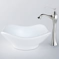 KRAUS 15 1/2-inch Modern Art White Porcelain Ceramic Bathroom Vessel ...