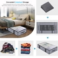 thumbnail image 3 of Onlyeasy Bolsas plegables debajo de la cama, paquete de 2 - Mantas, ropa, edredones, bolsa de almacenamiento, organizador con cremallera transpirable para dormitorio con ventana transparente y 4 asas,, 3 of 5