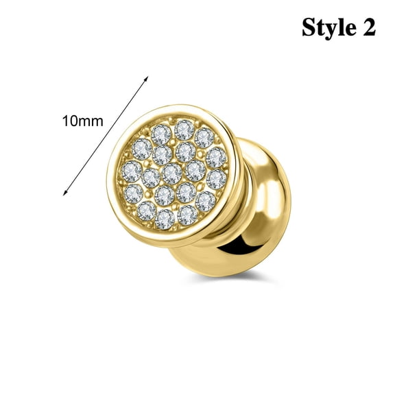 QQTDFG 1 Pair Stainless Steel Magnetic Stud Earrings Rhinestone Clip On Earring Jewelry-Style 2