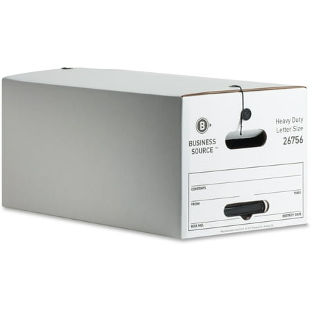 Business Source, BSN26756, Heavy Duty Letter Size Storage Box, 12 / Carton, White