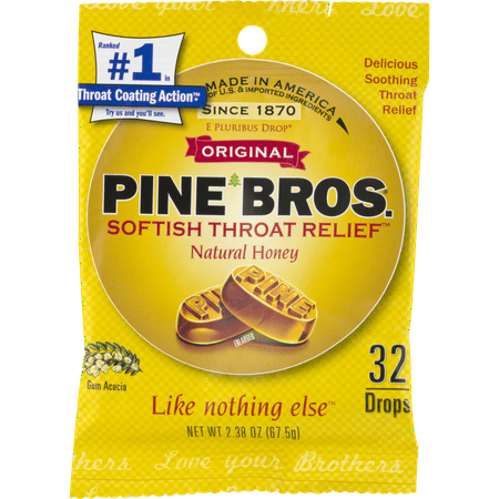Pine Bros. Softish Throat Drops Value Pack, Natural Honey, 30 ea