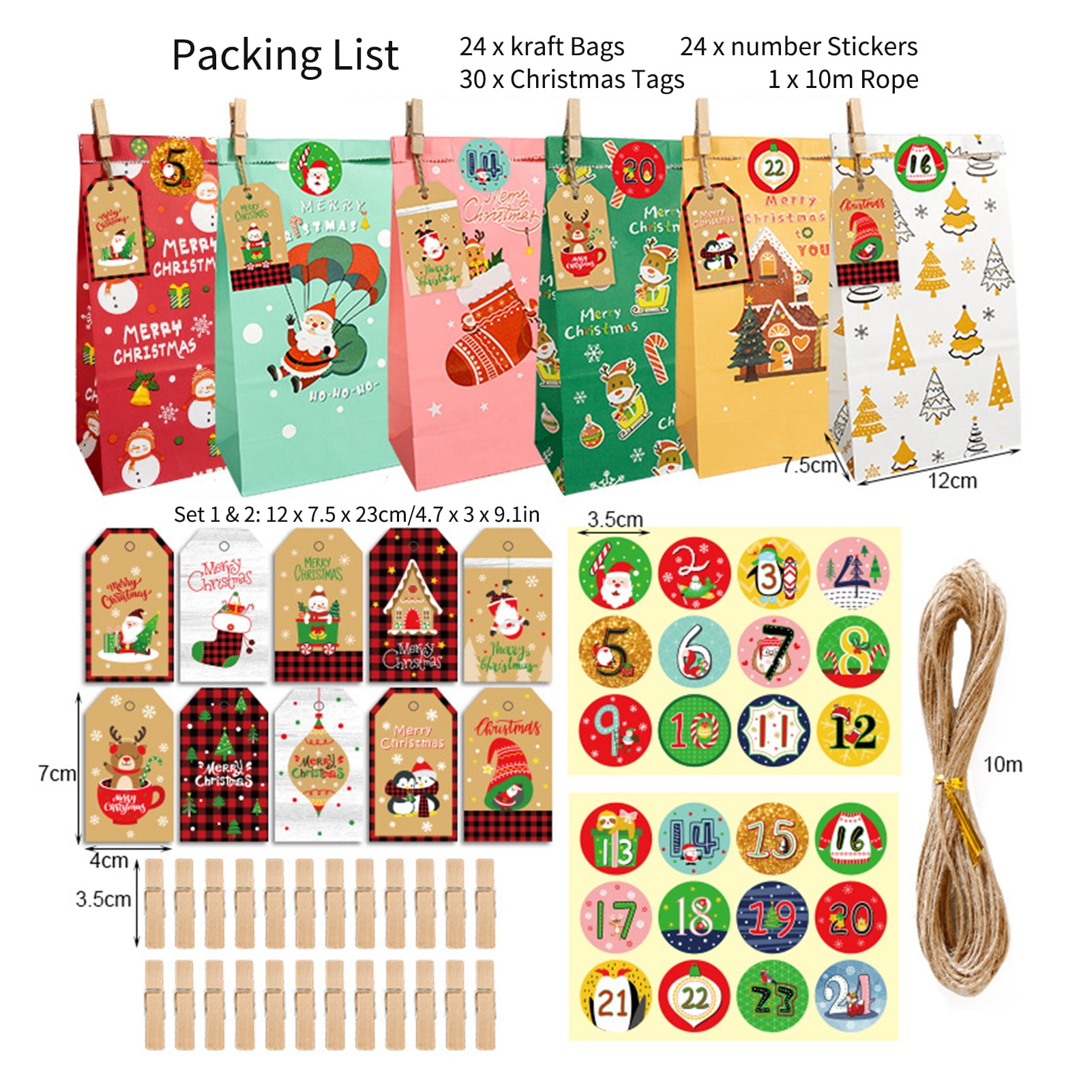 24x 4cm Round Kraft Paper Handmade Stickers Made With Love Kitchen Product Label