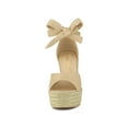 thumbnail image 6 of BLISSFUL STEP Women's Espadrilles Tie Up Ankle Strap Sandals Beige (Size 7.5), 6 of 8