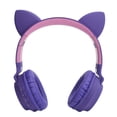 thumbnail image 4 of Cat Ear Headphone 3D LED Light Wireless Bluetooth 5.0 Foldable Headsets with MicrophonePurple, 4 of 8