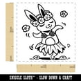 thumbnail image 2 of Luau Hawaiian Hula Bunny with Lei Self-Inking Rubber Stamp Ink Stamper - Red Ink - Small 1 Inch, 2 of 7