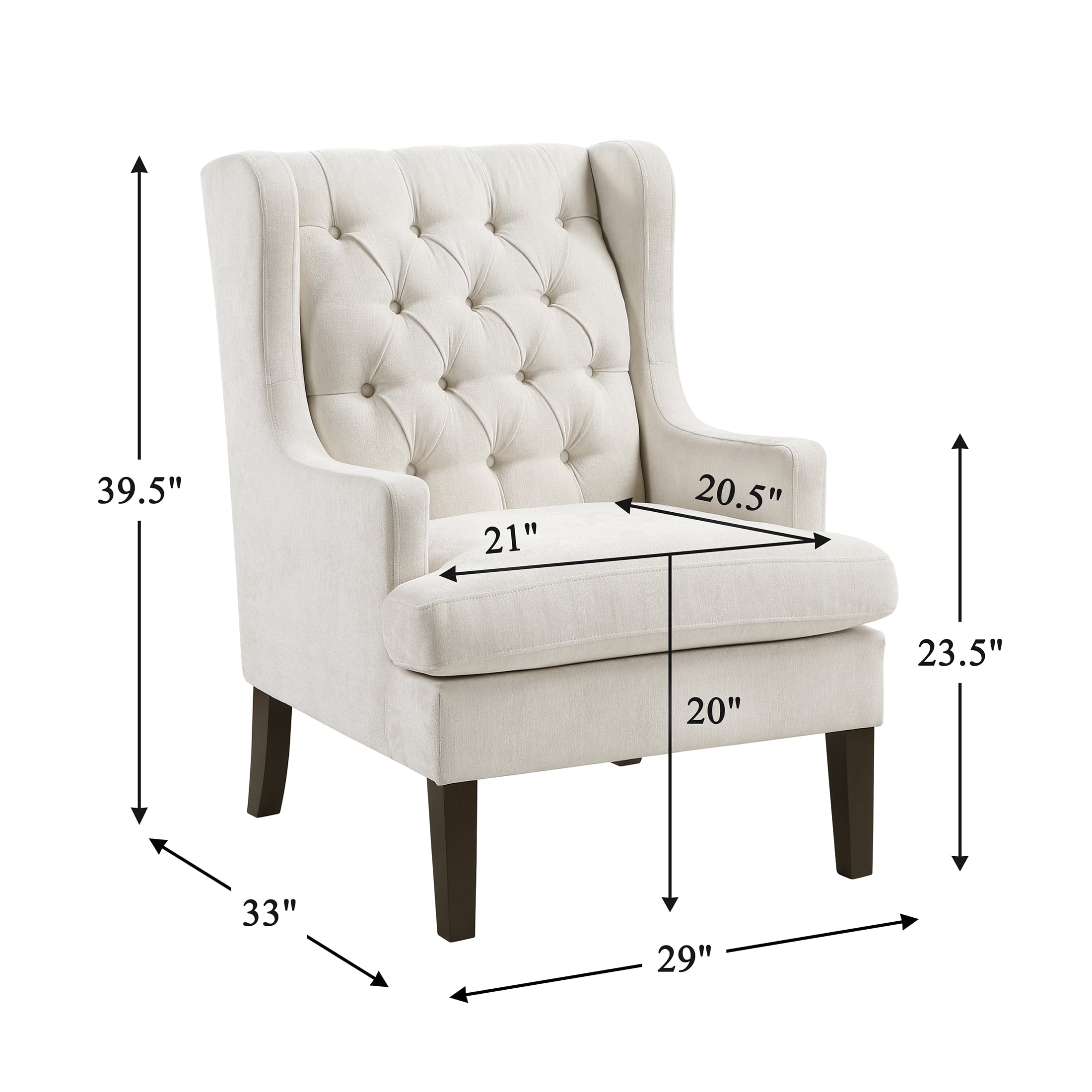OakvillePark Velloria Textured Fabric Tufted Back Accent Chair, Beige