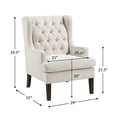 thumbnail image 3 of OakvillePark Velloria Textured Fabric Tufted Back Accent Chair, Beige, 3 of 12