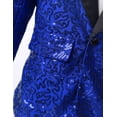thumbnail image 6 of RUNQHUI Kids Boys One Button Formal Dress Suit Jacket Coat Shiny Sequined Wedding Party Tuxedo Blazer Blue 10, 6 of 7