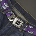 thumbnail image 2 of Hasbro Belt, Seatbelt Buckle Belt, Transformers Decepticons Icon Scattered Grids Purples, 34 to 52 Inches, 2 of 9