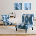 thumbnail image 3 of Designart "Indigo Watercolor Geometrical VII" Upholstered Contemporary Accent Chair - Arm Chair, 3 of 5
