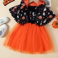 thumbnail image 1 of Vestido De Halloween Para Niñas Pequeñas, Vestido Sin Mangas Con Estampado De Letras Y Capucha Con Estampado De Calabaza, Conjunto De Disfraces De 2 Uds, 1 of 4