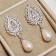 thumbnail image 2 of Fashion Women Gifts 925 Silver Drop Earrings Cubic Zircon Wedding Jewelry A Pair, 2 of 6