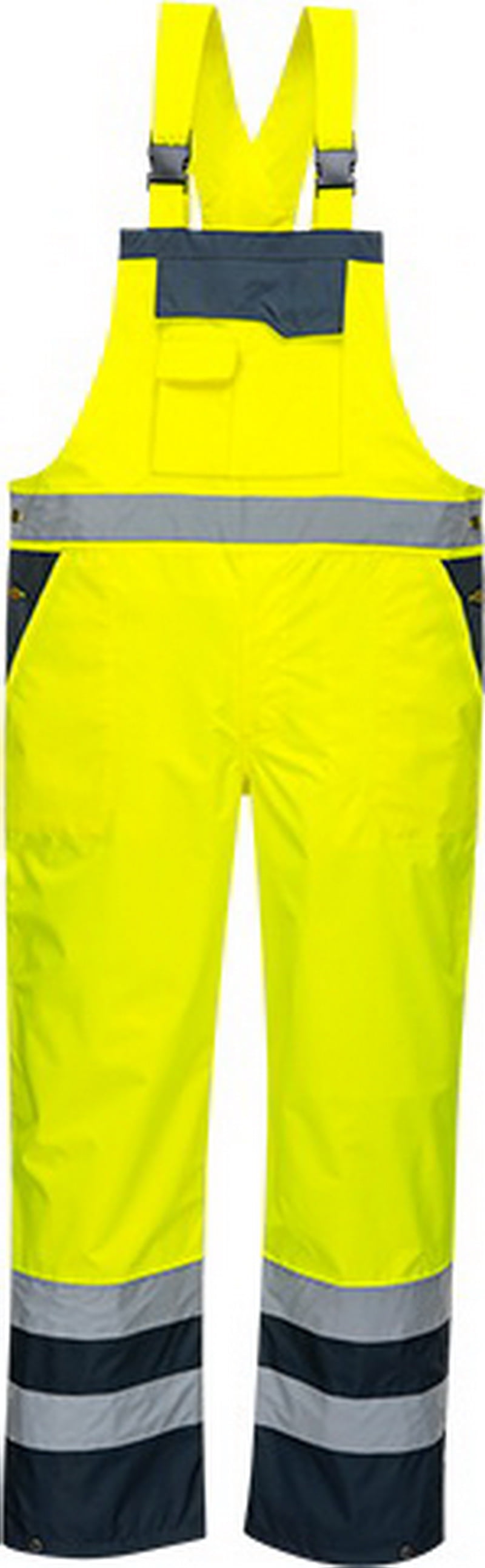 Unlined Orange/Yellow Various Size S388 PortWest Men Hi-Vis Bib & Brace 