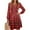 Red, variant on WTOBBY Women's Floral Print Casual V-Neck Long Sleeve Mid-Length Dress Fashion Comfortable Daily Wear with Elegant Style and Fit,Black L