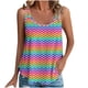 thumbnail image 2 of Puntoco Camisetas sin mangas ajustadas para mujer Camiseta sin mangas holgada informal de verano con cuello redondo y estampado a la moda para mujer, 2 of 5