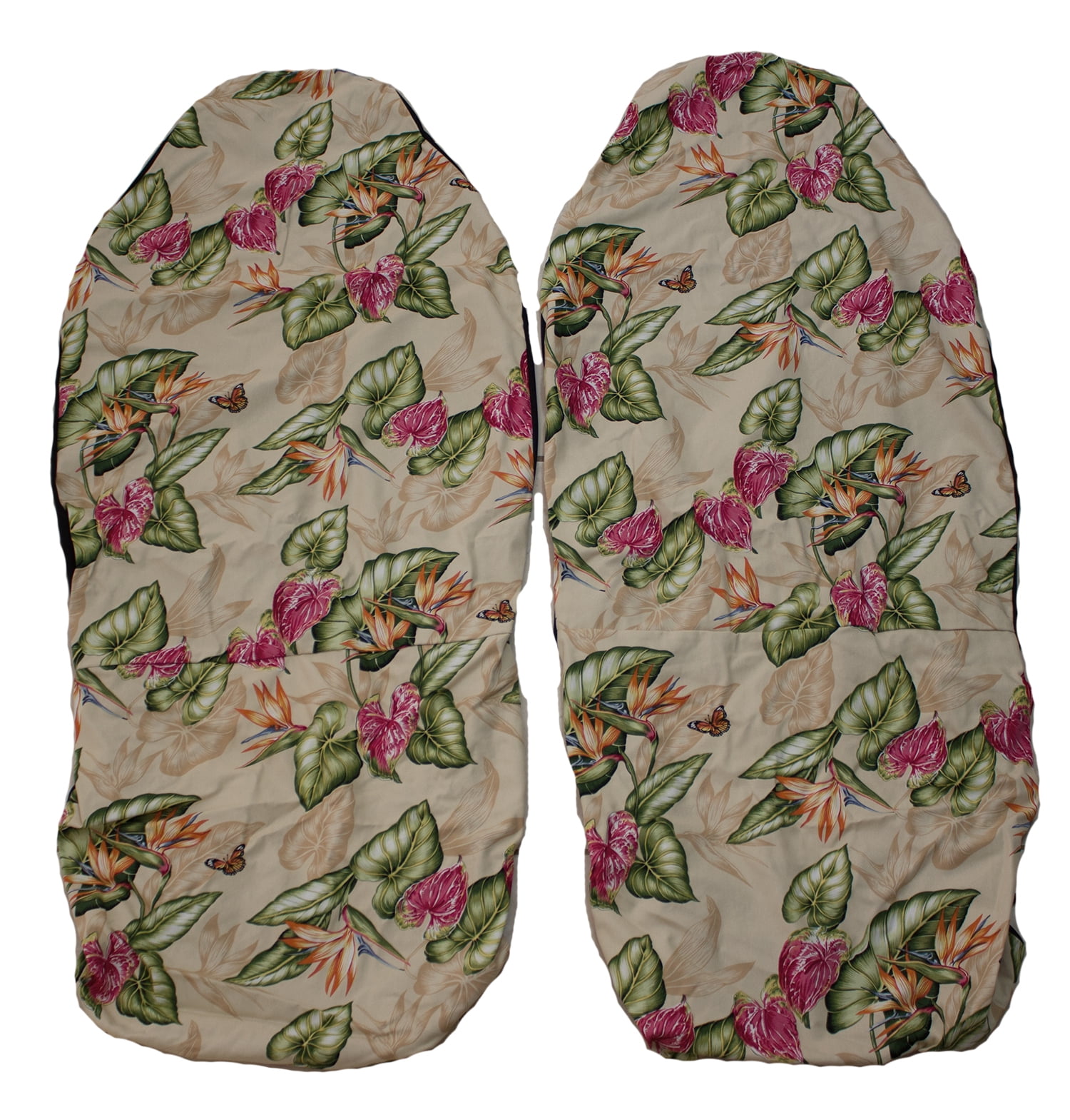 Hawaiian Car Seat Covers, Yellow Flower Set of 2 Front Bucket Seat