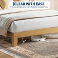 thumbnail image 3 of Full Bed Frame with LED Natural Rattan Headboard, Wood Slats Support, Mattress Foundation, No Box Spring Needed, 3 of 7