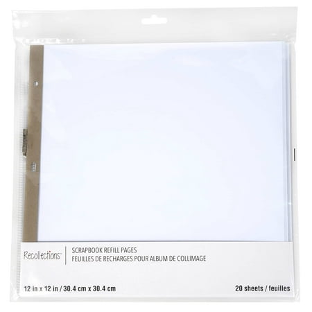 UPC: 0195158436556 | 12  x 12  White Scrapbook Refill Pages by Recollections™  20 Sheets