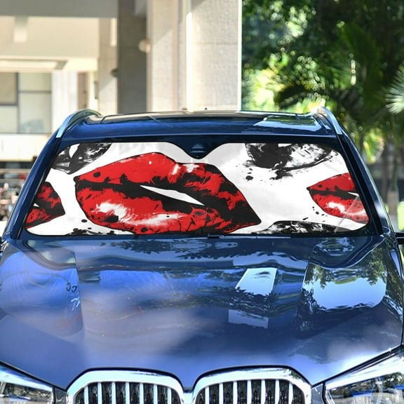Lips Automotive Front Car Windshield Sun Shade Reflector Foldable for Front Fit for Cars Truck SUVs