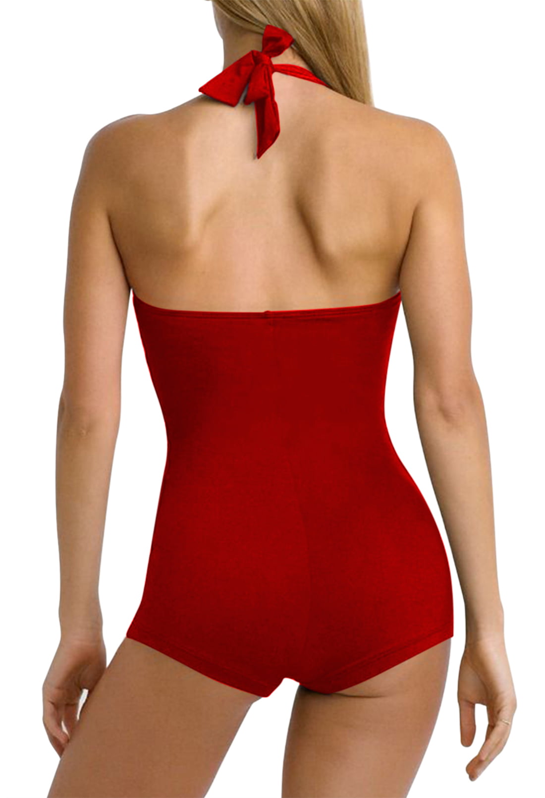 Women's One Piece Tummy Control Swimwear Boyleg Backless Ruched Swimsu –  PinkQueenShop