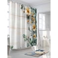 thumbnail image 3 of Shower Curtain Flowers Leaf Shower Curtains for Bathroom, Waterproof Polyester Shower Curtain Set with Hooks, Extra Long 72" x 78" Yellow Flowers Wood, 3 of 6