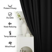Deconovo Blackout Curtains 72 inches Long, Rod Pocket Room Darkening Curtains for Living Room 42W x 72L inch Black Set of 2