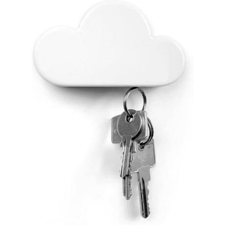  ZENKY Cute Cloud Magnetic Key Holder Wall Mount, Modern Unique  Adhesive Key Hanger Organizer, No Drilling Wall Decor Key Ring Car Keys  Hanging Hook for Entryway Foyer Bathroom Office Door, White (
