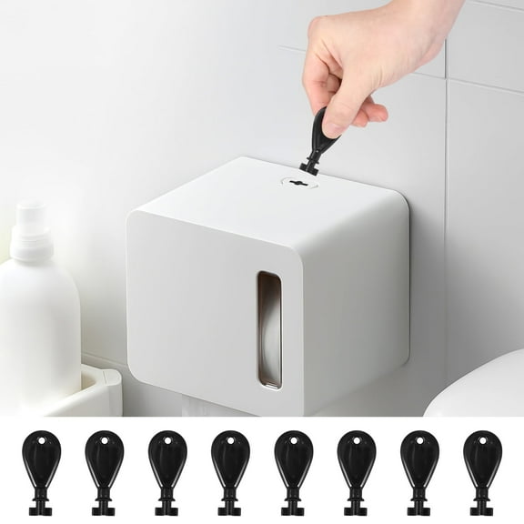 8 Pcs Universal Paper Towel Dispenser Key - Plastic Replacement Key for Toilet Paper Dispenser