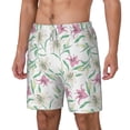 thumbnail image 2 of Uemuo Lilies Flowers Pattern Mens Swim Trunks Quick Dry Board Shorts with Mesh Lining, Stretch Beach Shorts Quick Dry No-Chafing Board Shorts-Small, 2 of 9