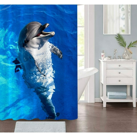 Dolphin fabric shower curtain size 72 x 72 inch