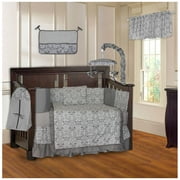 BabyFad Grey Damask 10 Piece Crib Bedding Set