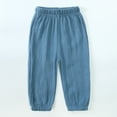 thumbnail image 3 of Toddler Boys Girls Double Layer Cotton Trousers Thin Style Bloomers Anti-Mosquito Pants Solid Color Elastic Trousers 1-6Y, 3 of 6