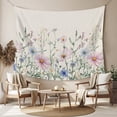 thumbnail image 2 of Pink Blue Spring Floral Tapestry for Bedroom Wall Hanging Tapestry, Watercolor Elegant Botanical Rustic Ceiling Backdrop Tapestries Poster Blanket Wall Decor for Teens Room Living Room Dorm 59" x 79", 2 of 8