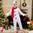 thumbnail image 3 of Wuxian Winter Outfits For Girls Boys Christmas Sets Adorable Snowman Bodysuit Solid Color Romper Jumpsuit With Scarf Hat Soft Comfy Relaxed Fit Dailywear,White,3-4 Years, 3 of 7