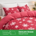 thumbnail image 4 of Gogreen Funda Nórdica King Floral, Juegos de Cama King de Microfibra Suave y Transpirable de 3 Piezas, Funda Nórdica Cómoda King con Patrón, con Cierre de Cremallera (Copo de Nieve Navideño, King), 4 of 8