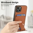 thumbnail image 4 of for iPhone 14 Back Case, Luxury Ultra Slim Carbon Fiber Card Slot with Kickstand Shockproof Protective, Support Car Magnetic Mount Case Cover for iPhone 14, Brown, 4 of 8