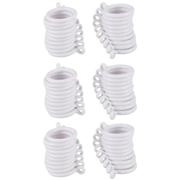 60X Anillos de Cortina de Plástico Interiores Blancos de 25mm