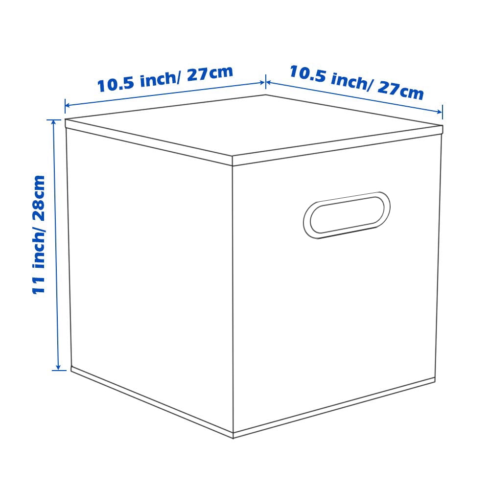 PinkSheep Collapsible Fabric Cube Storage Bins, 11" Storage Cubes Basket Organizer Bins with Handles for Closet, Blue, 6 Pack