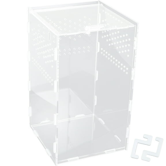 Ikoopy Terrarium Enclosure Acranged Transparent Climbing Pet Feeding Boxes Easy to Install Arboreal Boxes for Reptiles Invertebrates