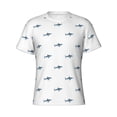 thumbnail image 4 of Vsdgher Party Shark Cute Print Men's Dry Fit Mesh Athletic Shirts Moisture Wicking Tennis T-Shirt Tops, 4 of 9