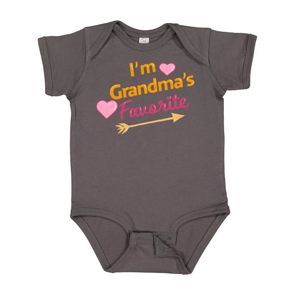 Inktastic I'm Grandma's Favorite with Arrow and Hearts in Pink Boys or Girls Baby Bodysuit