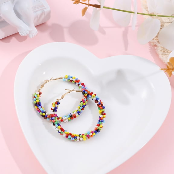SEWOART 1 Pair of Bohemian Earrings for Women Multi Colored Jewelry Decoration Casual Wear