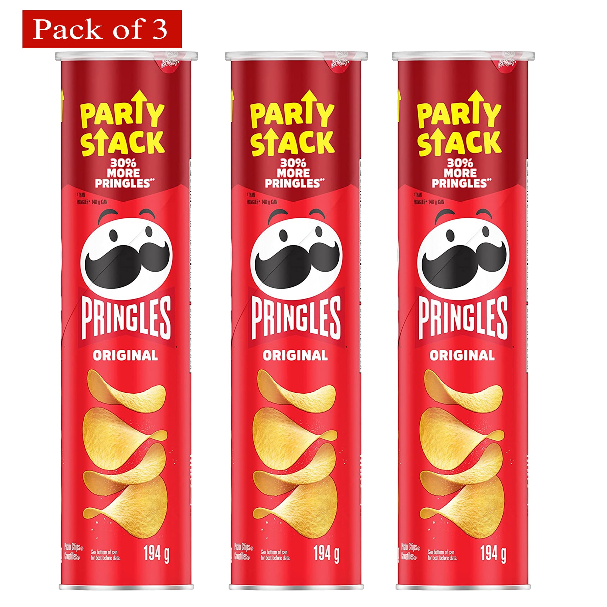Mega Can, Original Flavour, 194g (Pack of 3) by Pringles - Walmart.com
