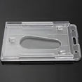 thumbnail image 1 of 1/2/5Pcs Vertical Hard Plastic ID Badge Holder Double Card Transparent Set J3Q0, 1 of 6